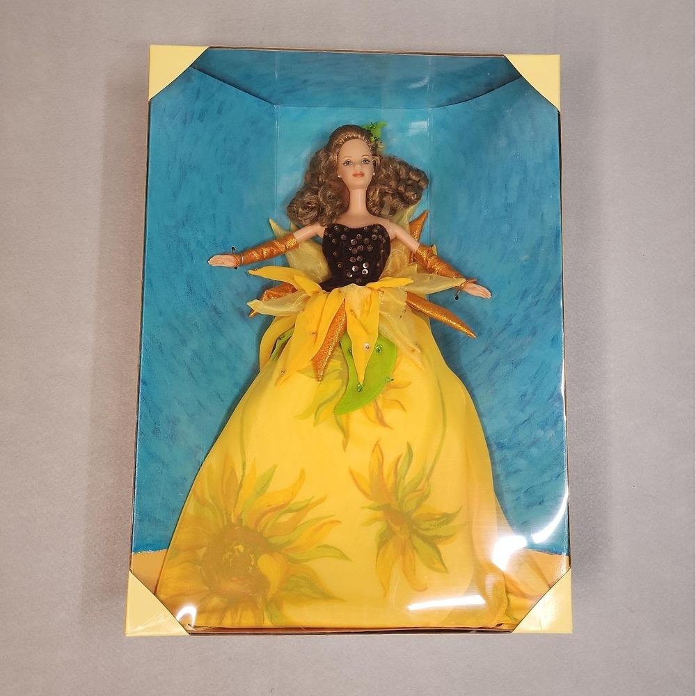 1998 Sunflower Barbie Vincent Van Gogh Ltd Ed 2nd in Series Paintings 19366 COA